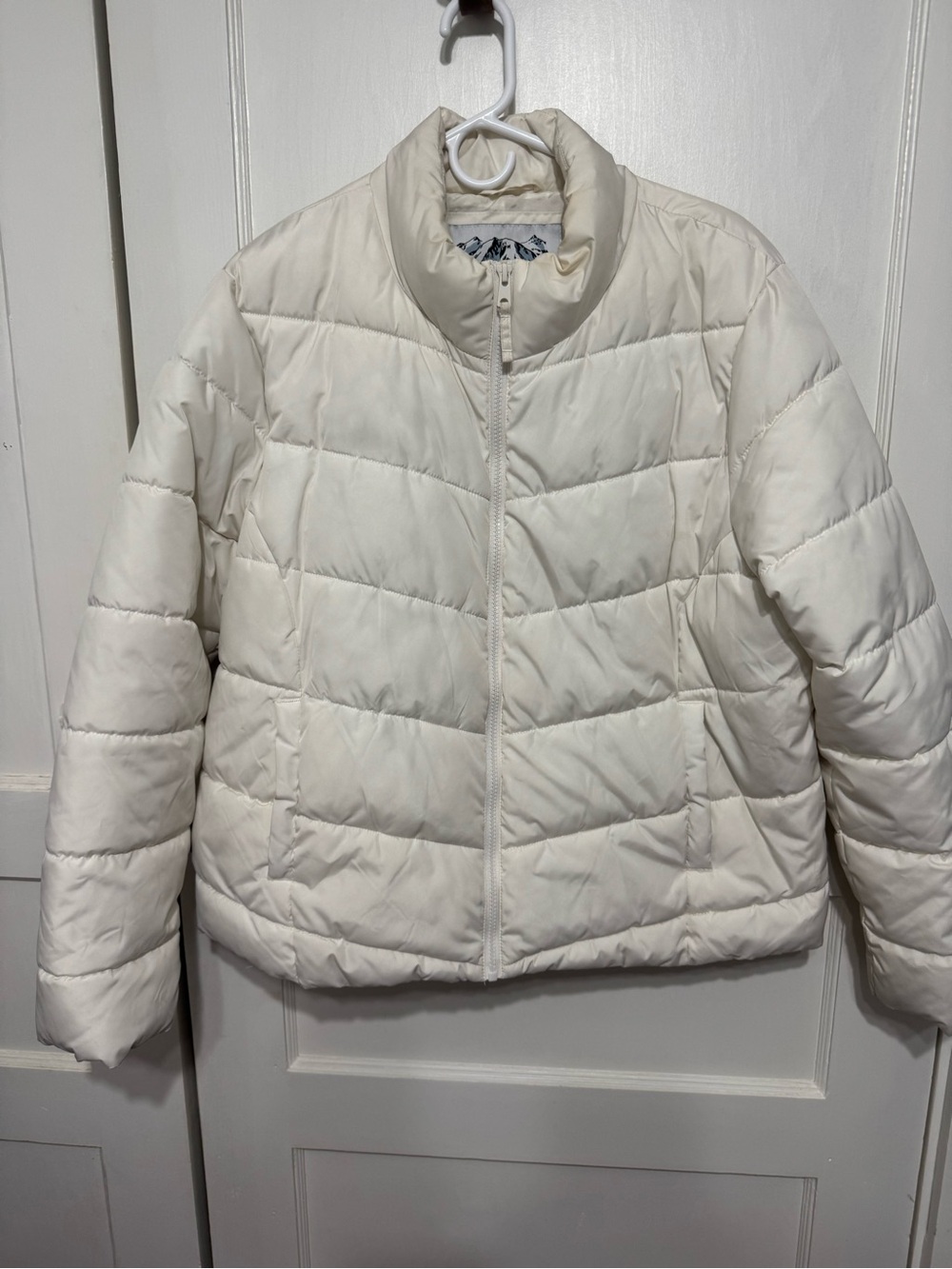 Cole Haan Ivory Quilted Puffer Jacket
